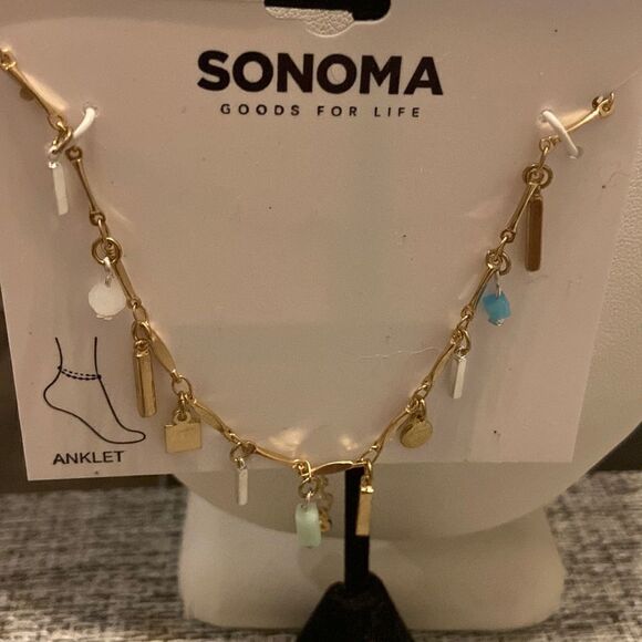 Sonoma NWT Anklet cute mixed metals details gold color - Picture 2 of 5